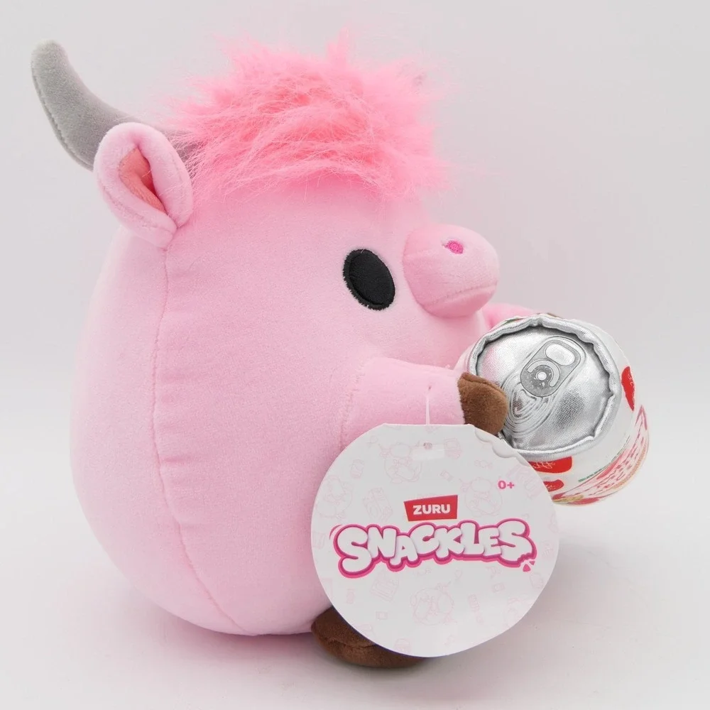 Zuru Snackles Ross The Highland Cow Holding Strawberry Milk Can 8